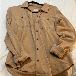 Altar'd State Beige Fleece Button-Up